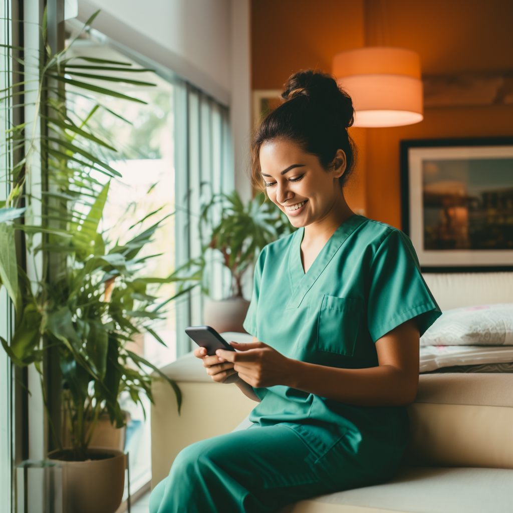 A nurse providing care to a patient