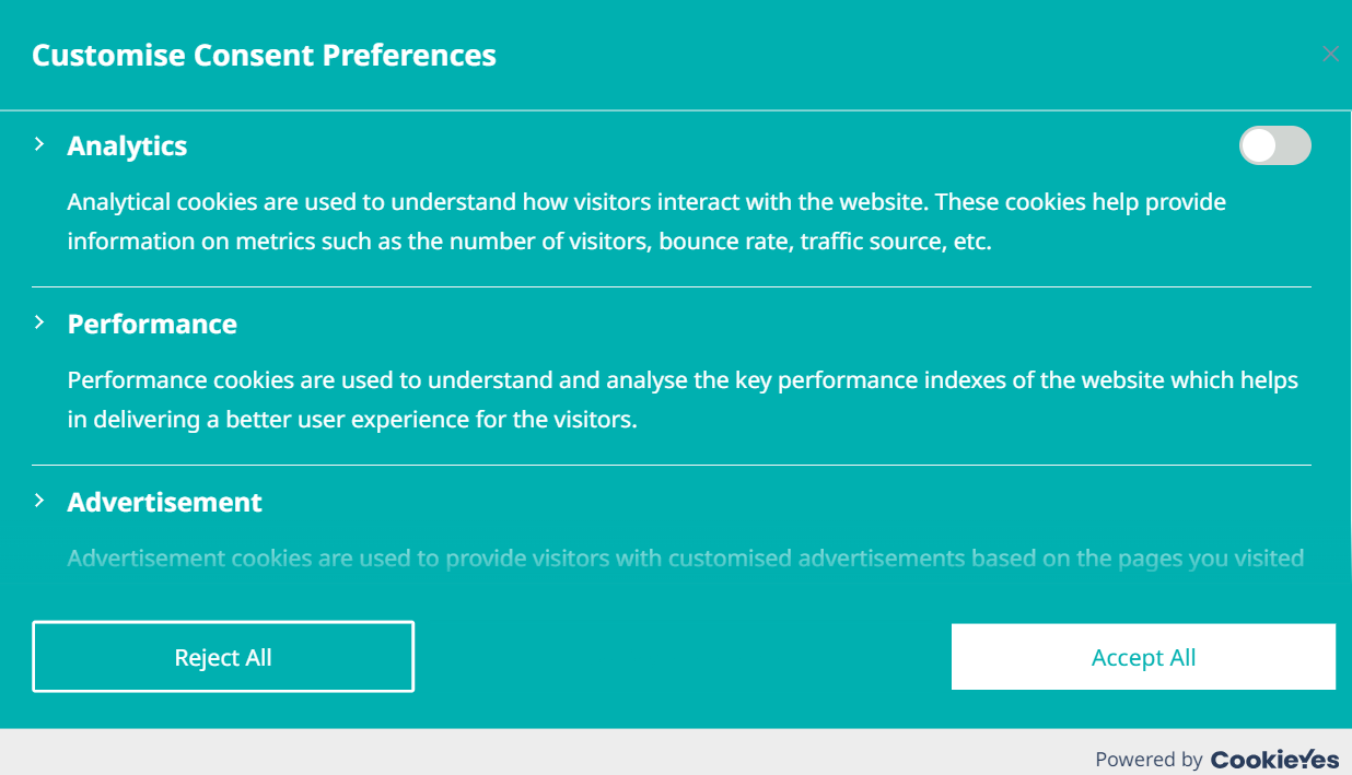Patrium cookie consent tool